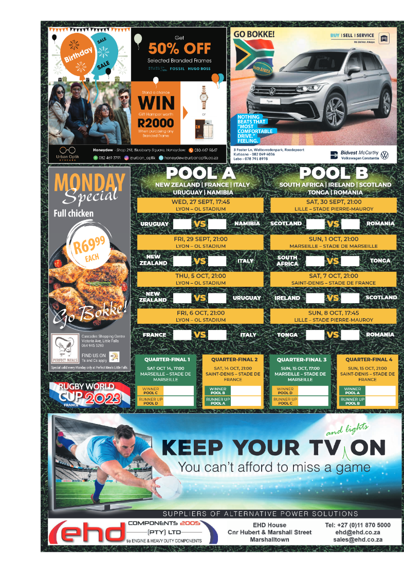 Roodepoort Northsider WCR Fixtures 2023 page 2