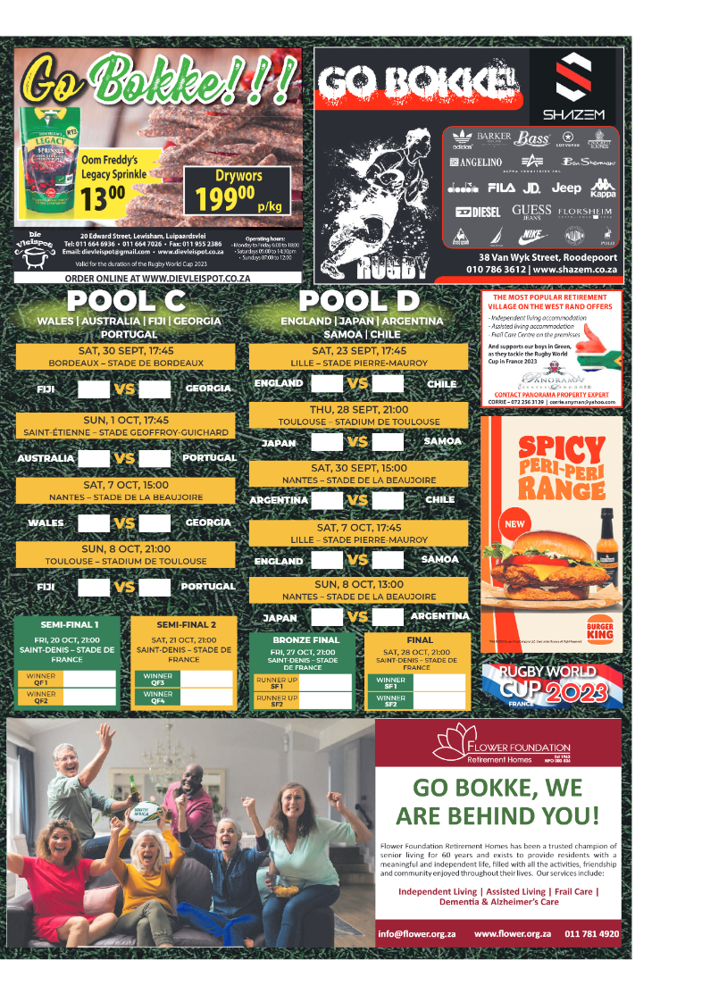 Roodepoort Northsider WCR Fixtures 2023 page 3