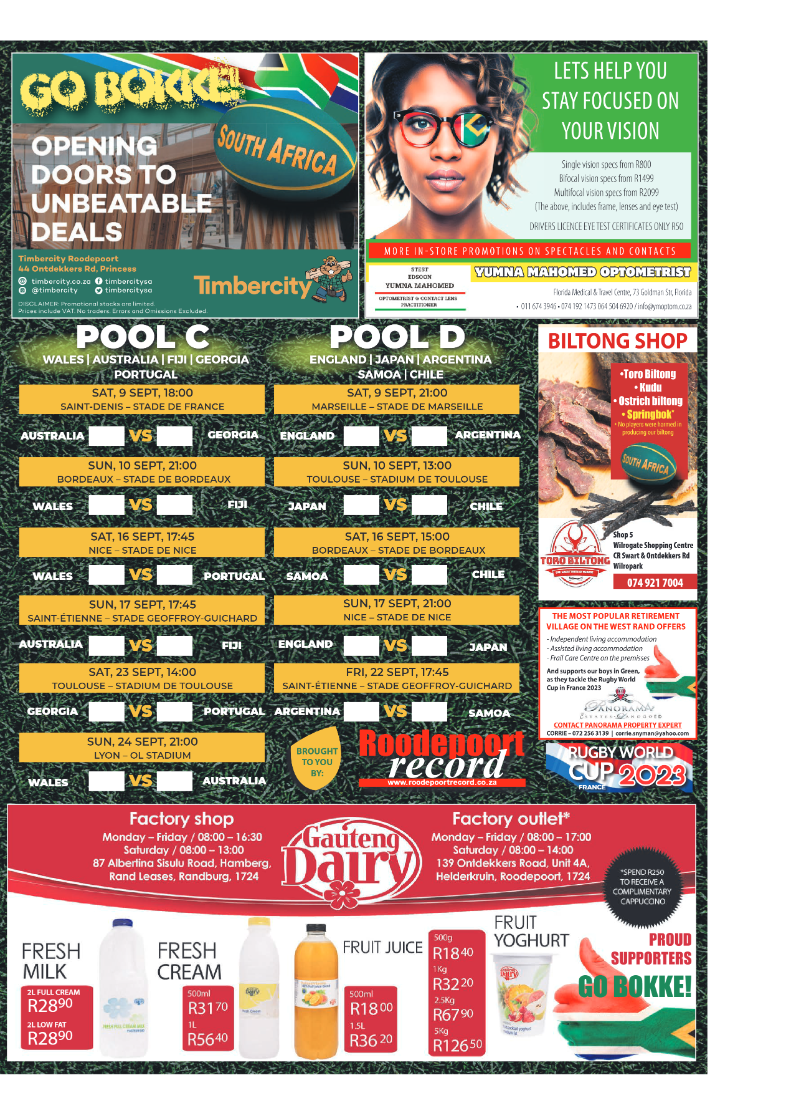 Roodepoort Record RWC Fixtures 2023 page 1