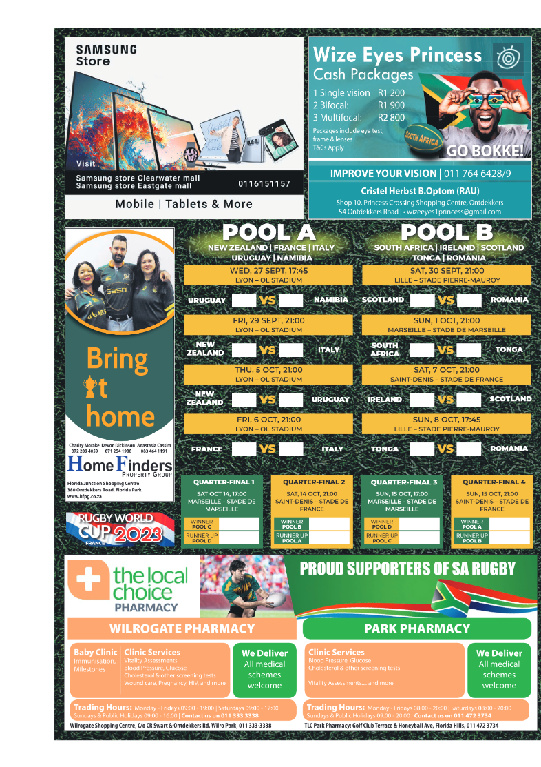 Roodepoort Record RWC Fixtures 2023 page 2