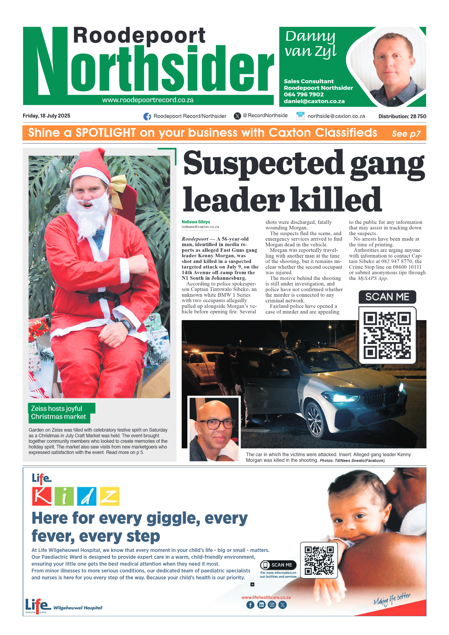 Roodepoort Northsider 18 July 2025 page 1