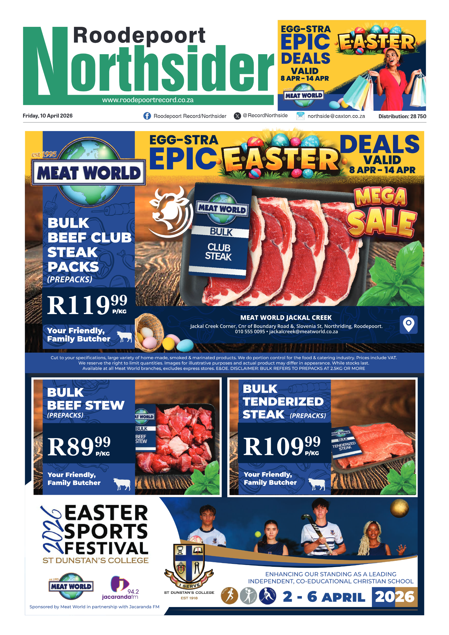 Roodepoort Northsider 10 April 2026 page 1