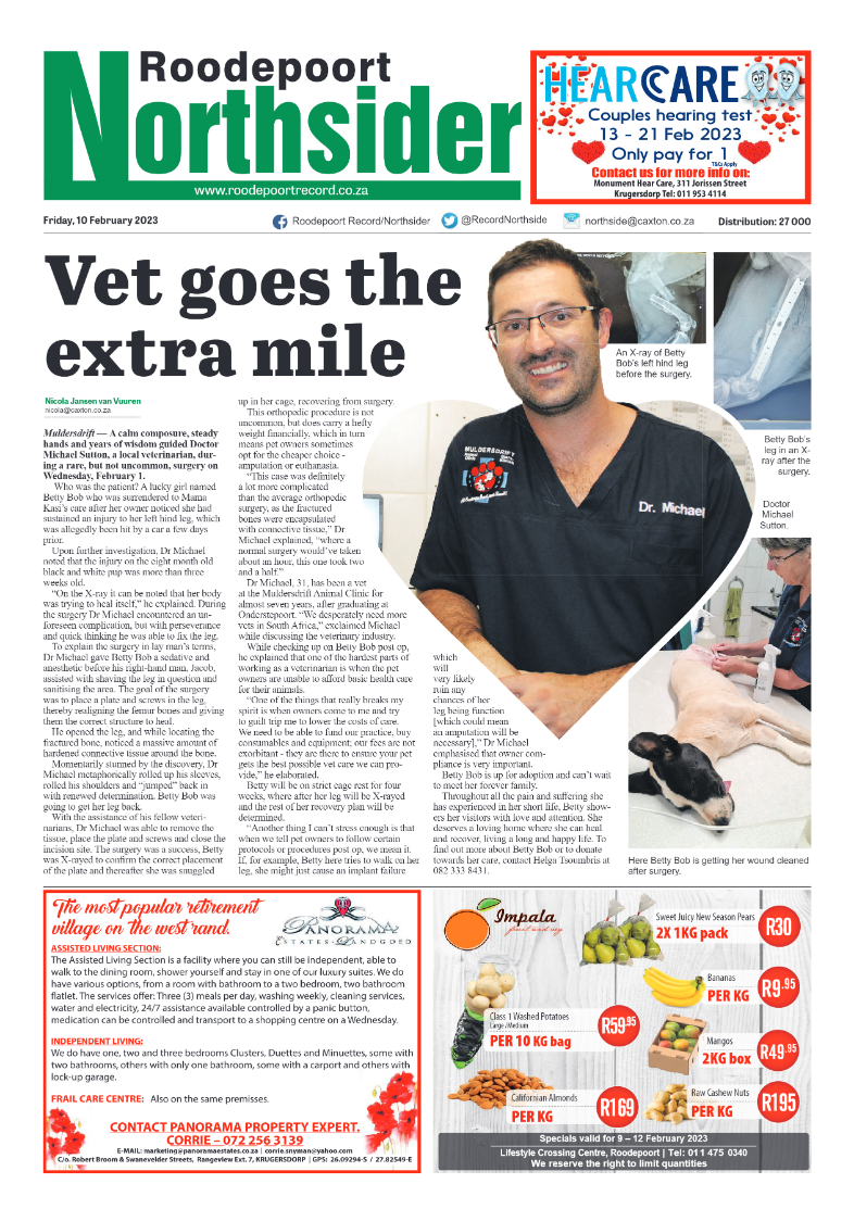 Roodepoort Northsider 10 February 2023 page 1