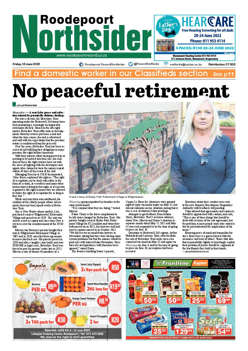 Roodepoort Northsider 10 June 2022 page 1