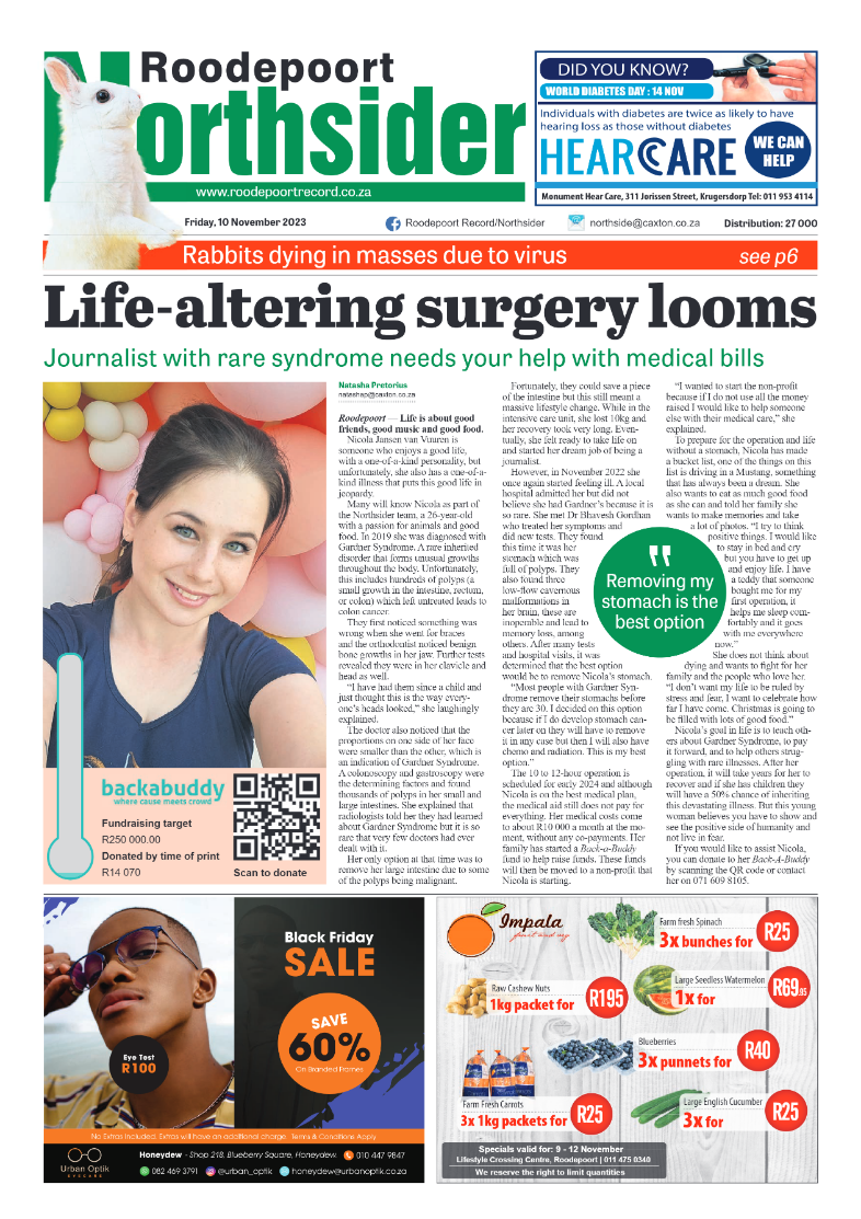 Roodepoort Northsider 10 November 2023 page 1