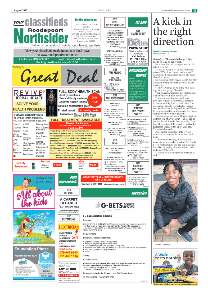 Roodepoort Northsider 11 August 2023 page 15