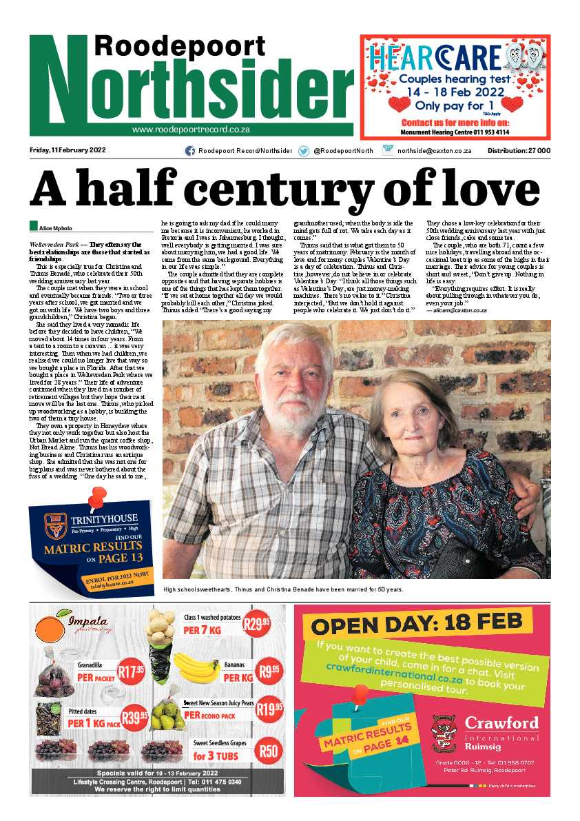 Roodepoort Northsider 11 February 2022 page 1
