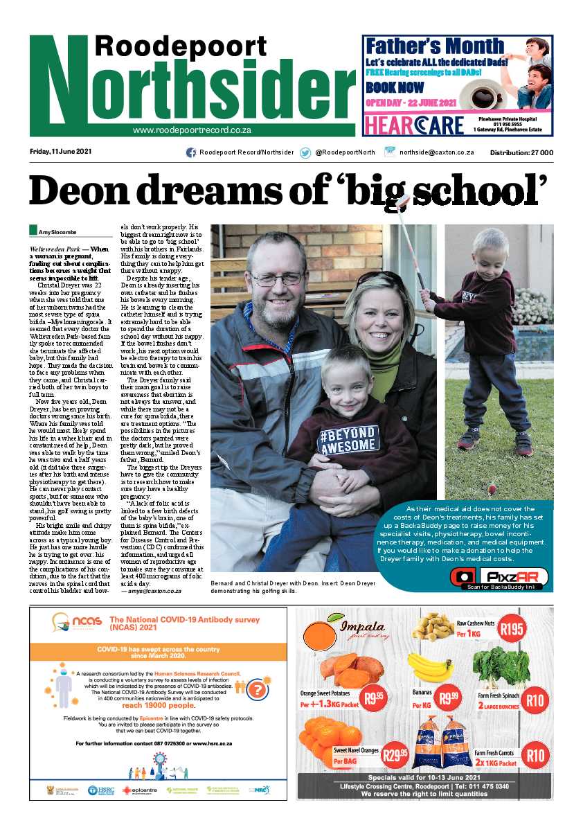 Roodepoort Northsider 11 June 2021 page 1