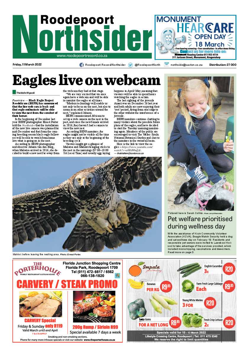 Roodepoort Northsider 11 March 2022 page 1