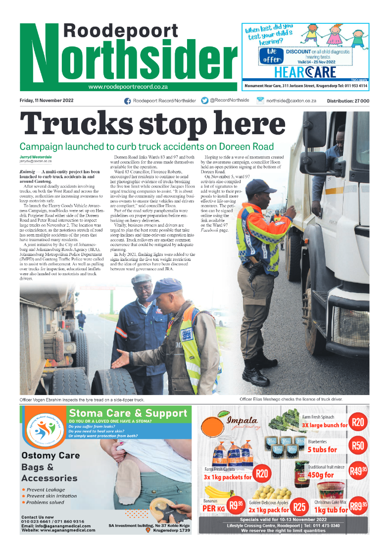 Roodepoort Northsider 11 November 2022 page 1