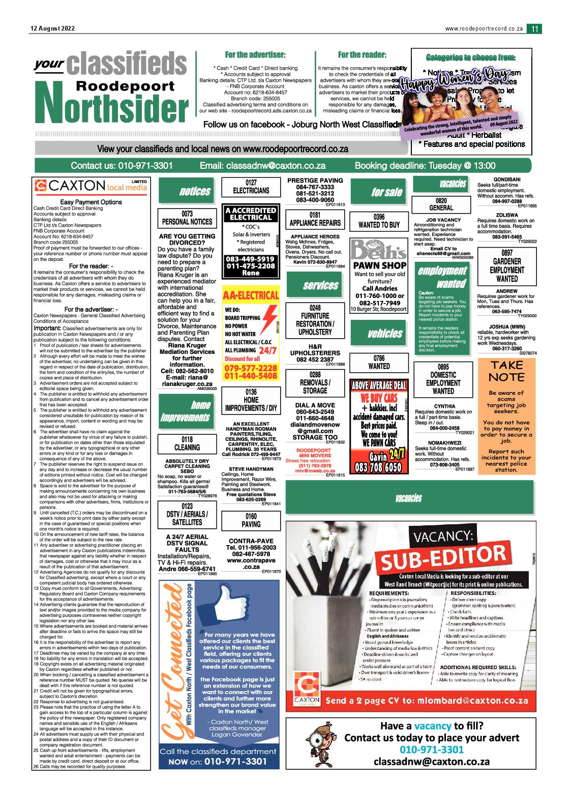 Roodepoort Northsider 12 August 2022 page 11