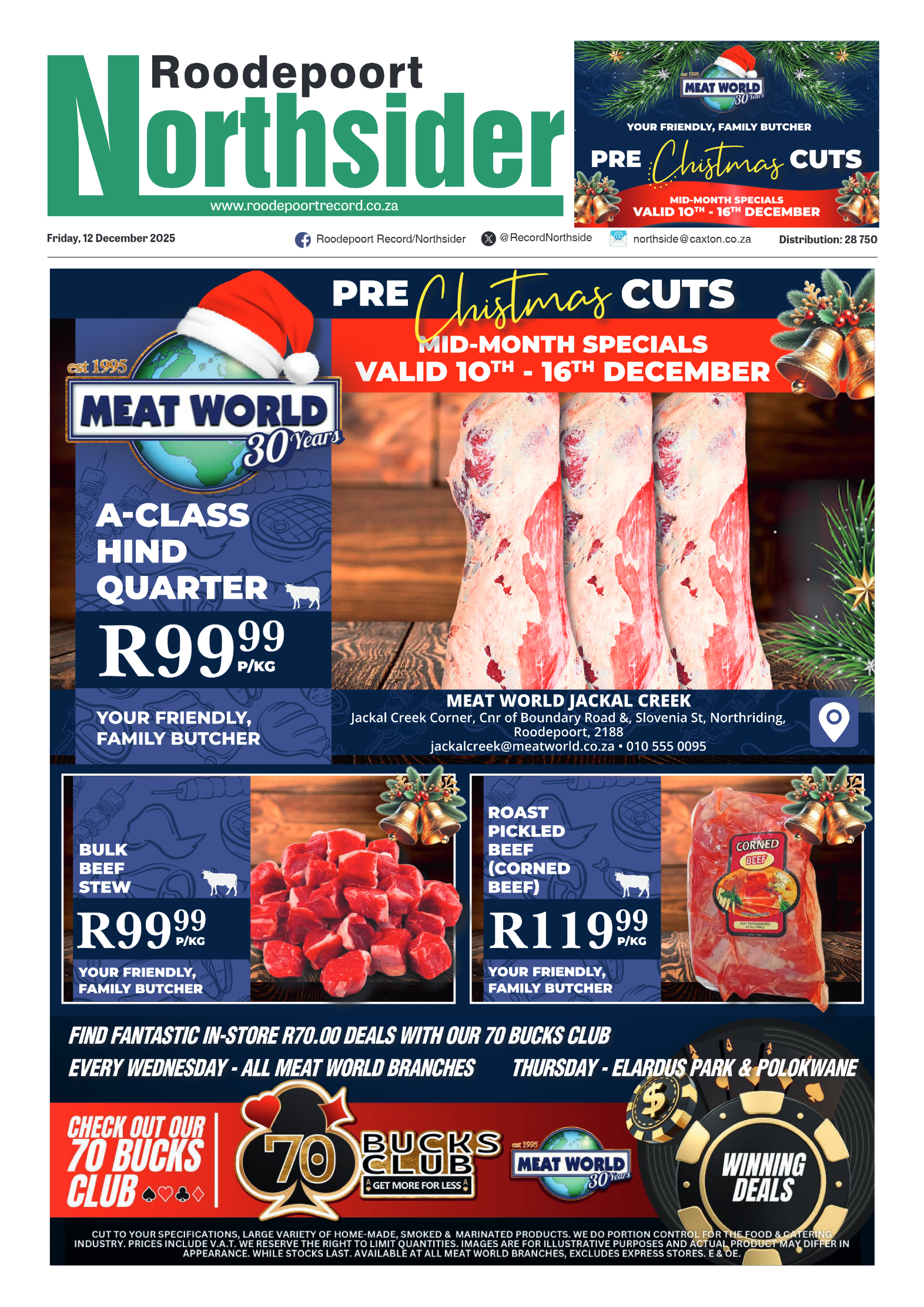 Roodepoort Northsider 12 December 2025 page 1