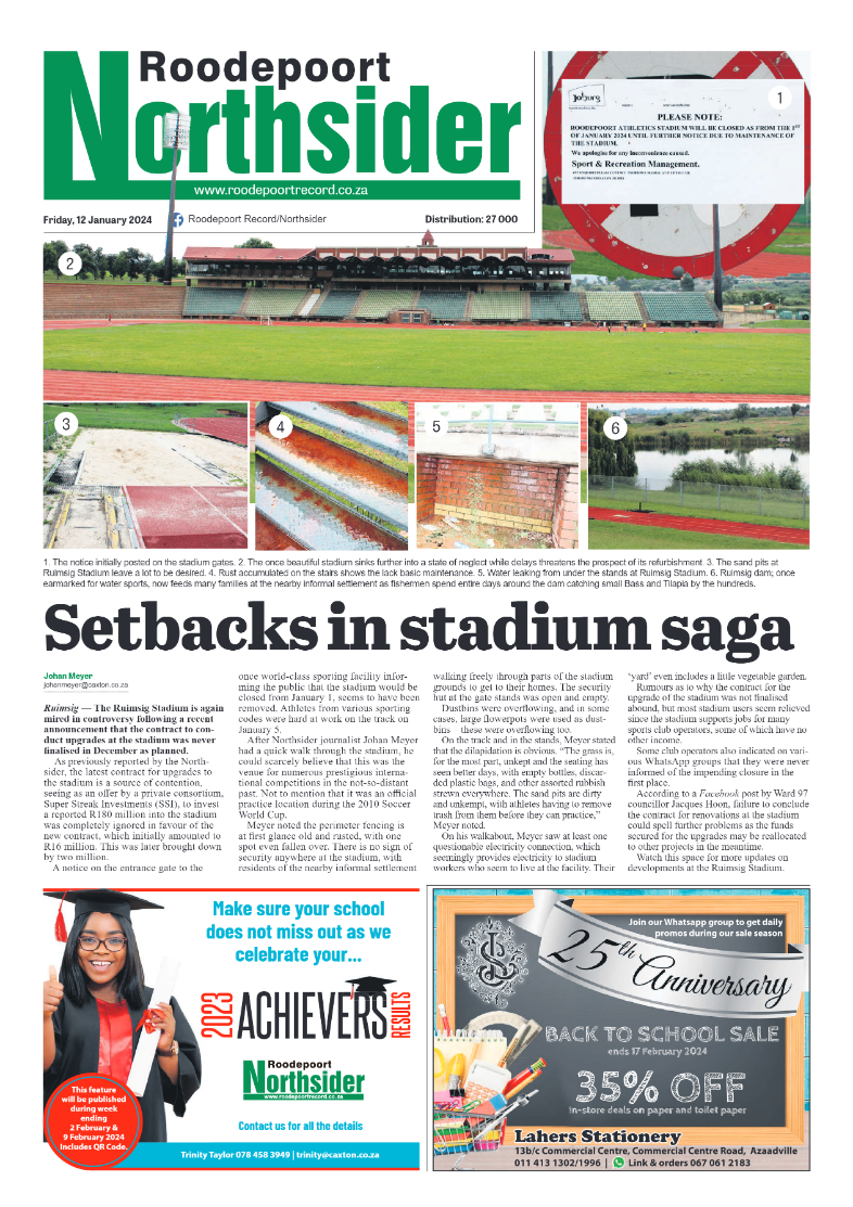 Roodepoort Northsider 12 January 2024 page 1