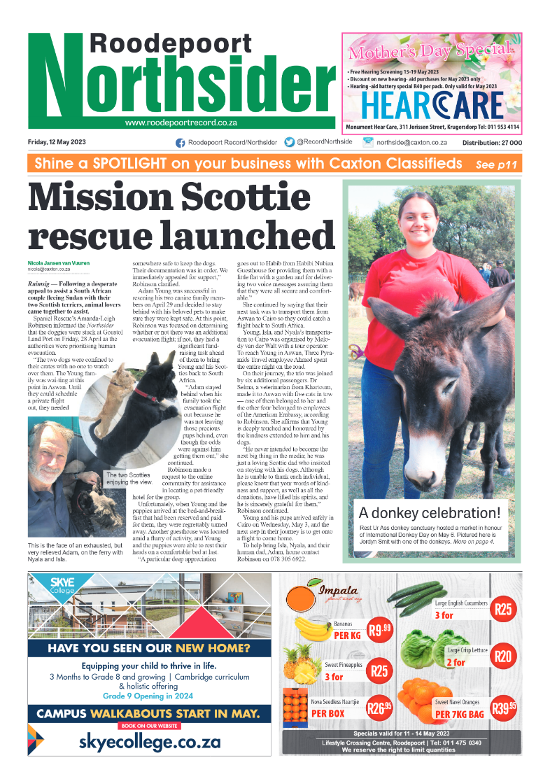 Roodepoort Northsider 12 May 2023 page 1
