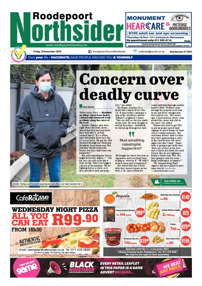 Roodepoort Northsider 12 November 2021 page 1