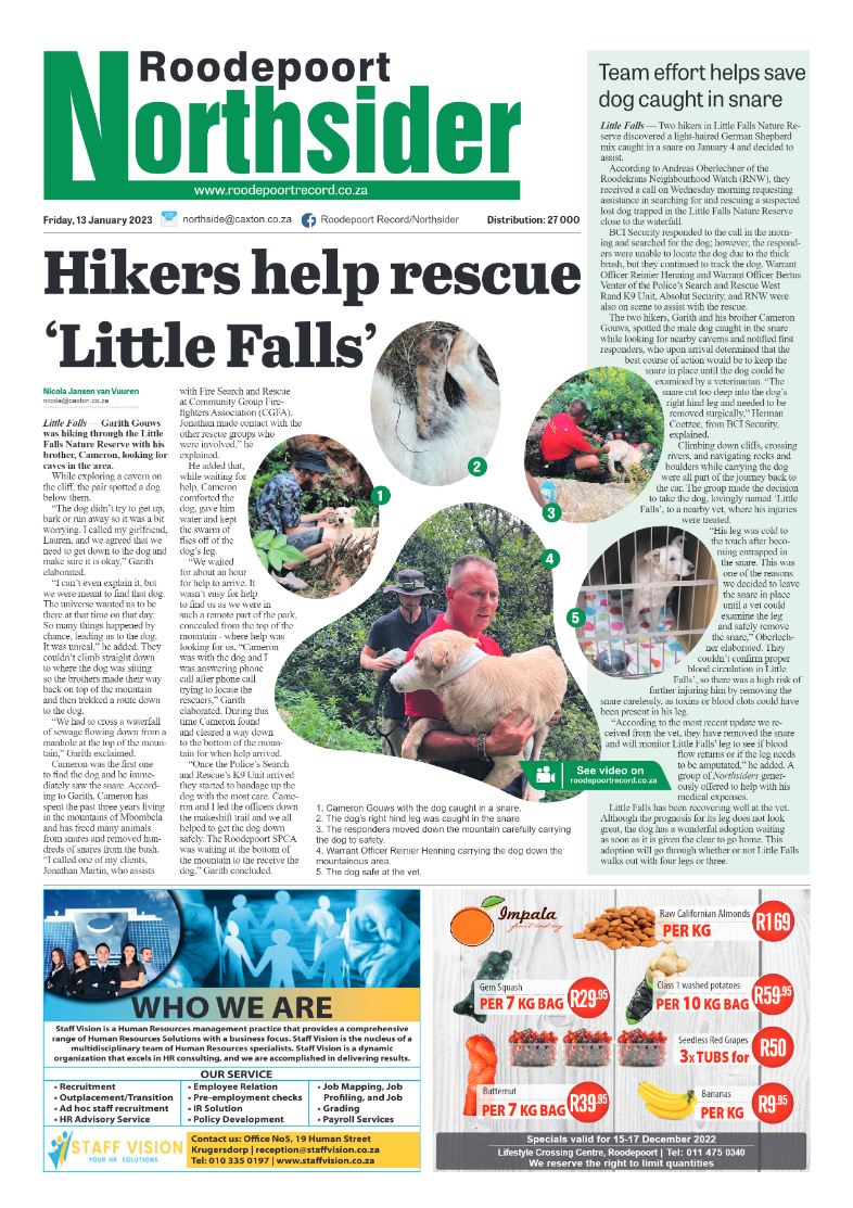 Roodepoort Northsider 13 January 2023 page 1