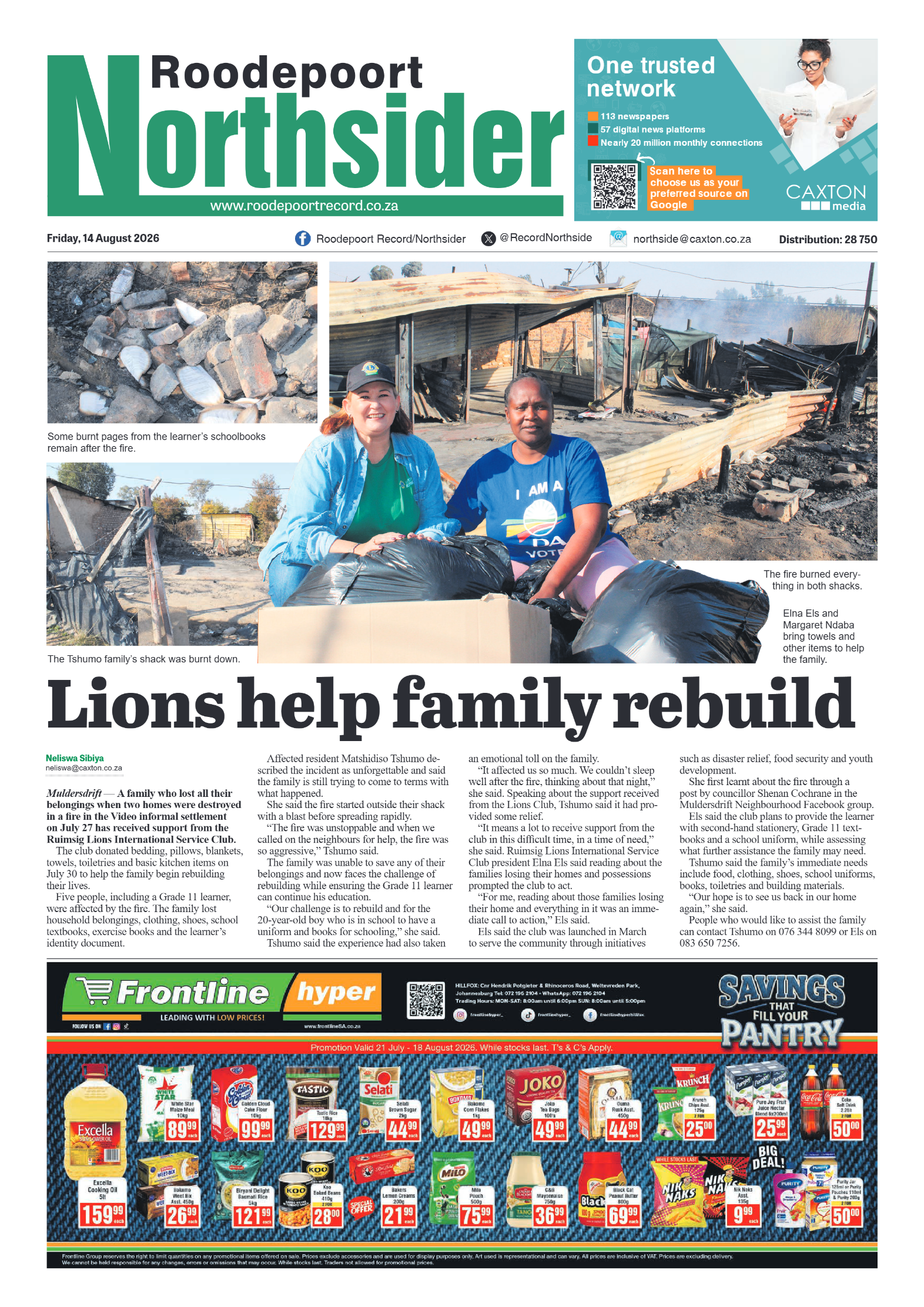 Roodepoort Northsider 14 August 2026 page 1