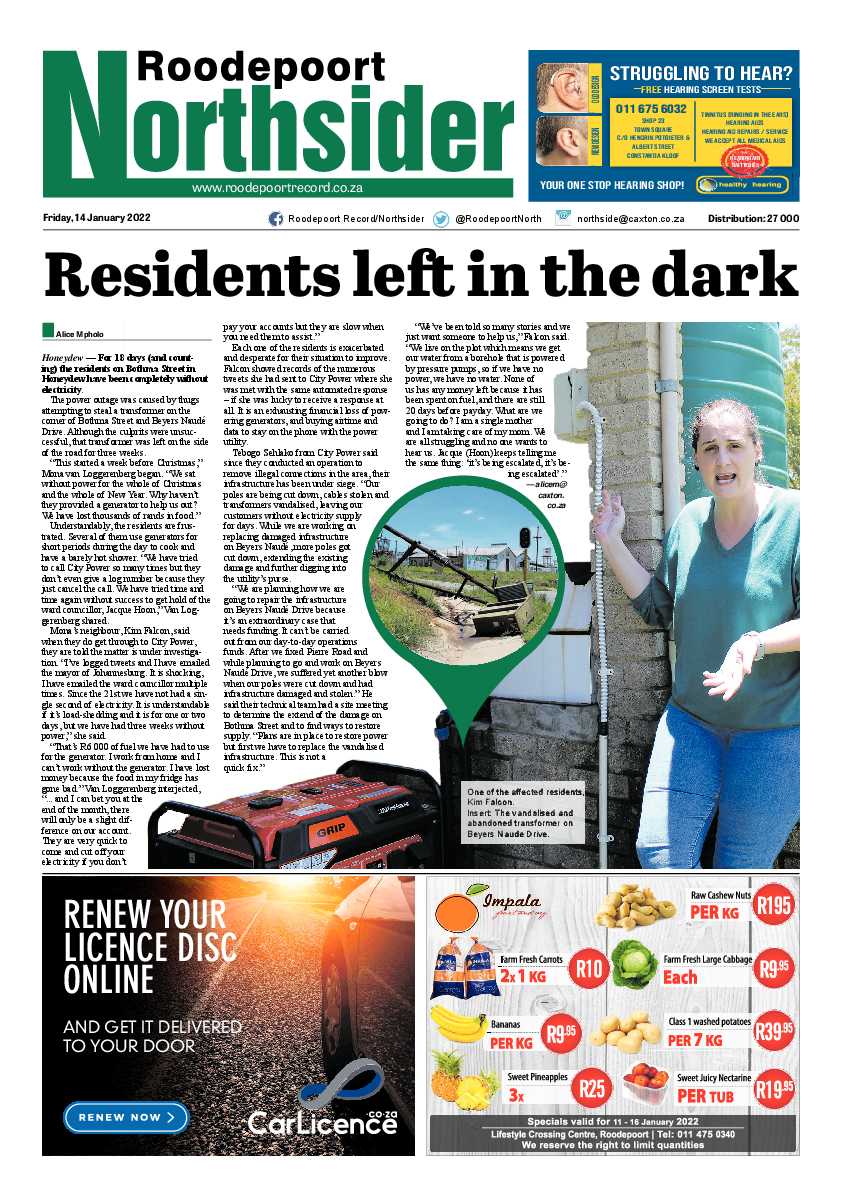 Roodepoort Northsider 14 January 2022 page 1