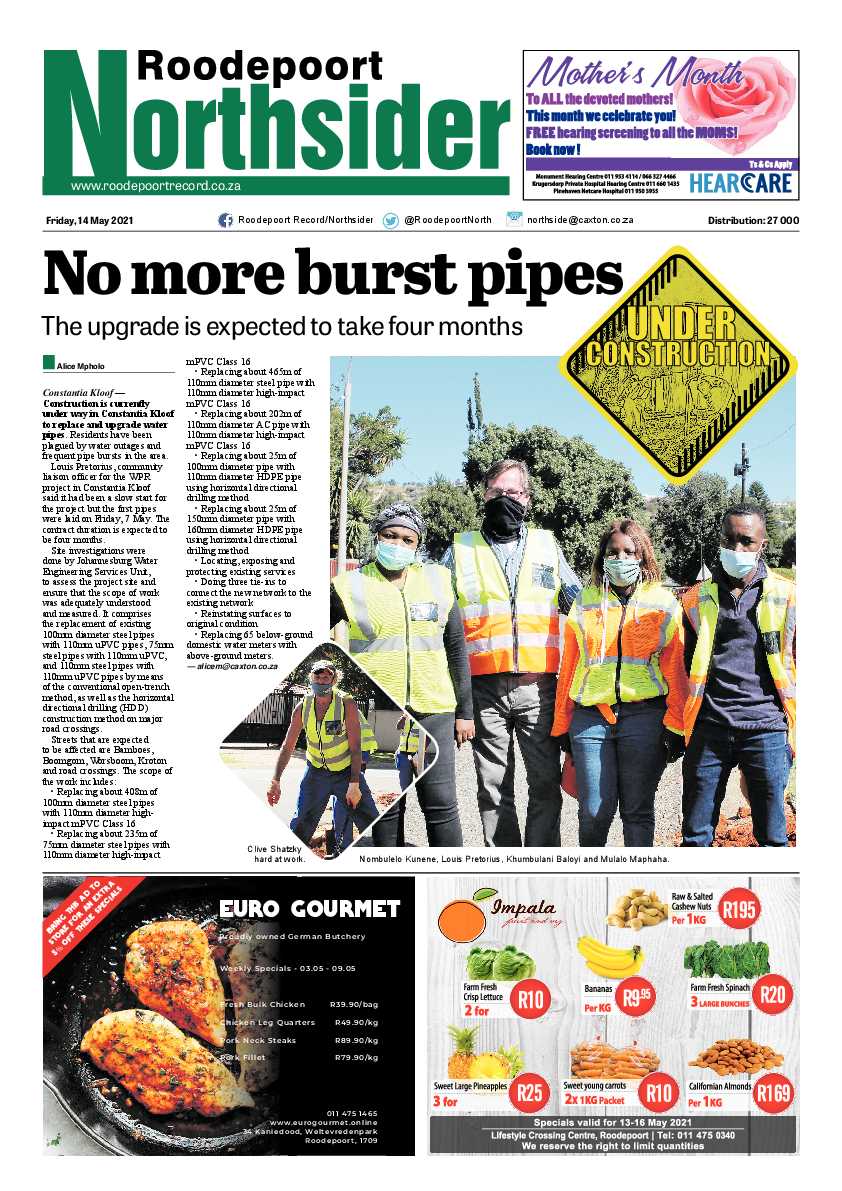 Roodepoort Northsider 14 May 2021 page 1