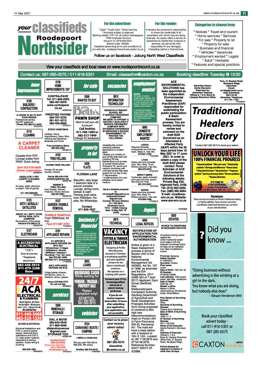Roodepoort Northsider 14 May 2021 page 11