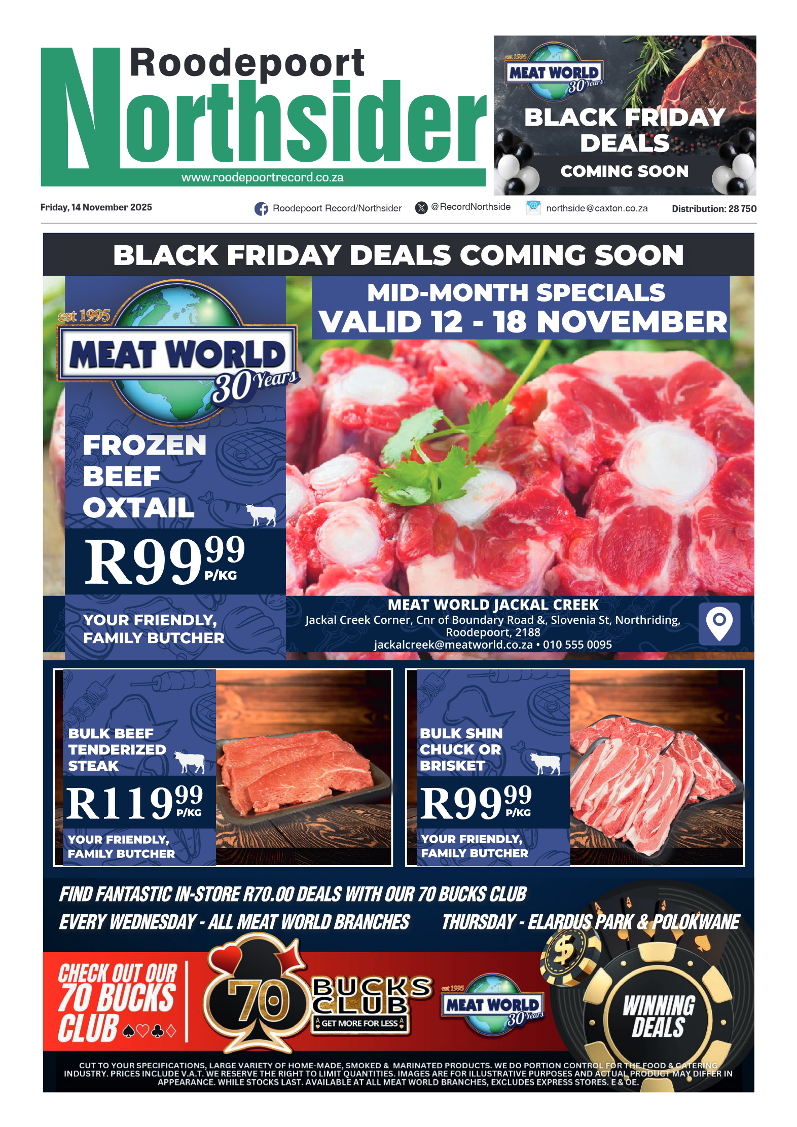 Roodepoort Northsider 14 November 2025 page 1