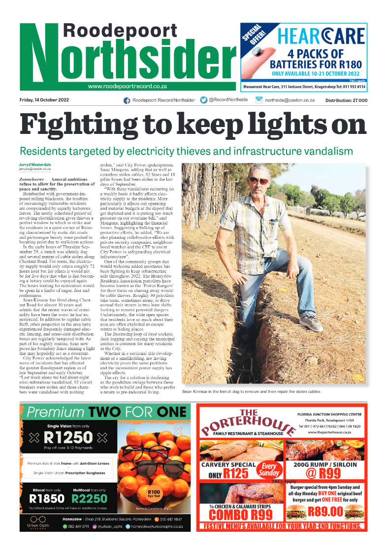 Roodepoort Northsider 14 October 2022 page 1