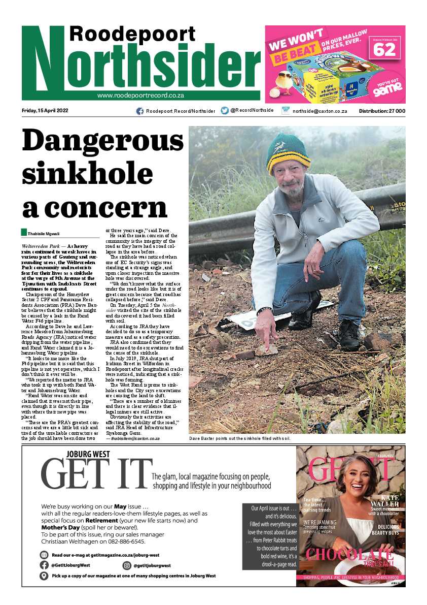 Roodepoort Northsider 15 April 2022 page 1