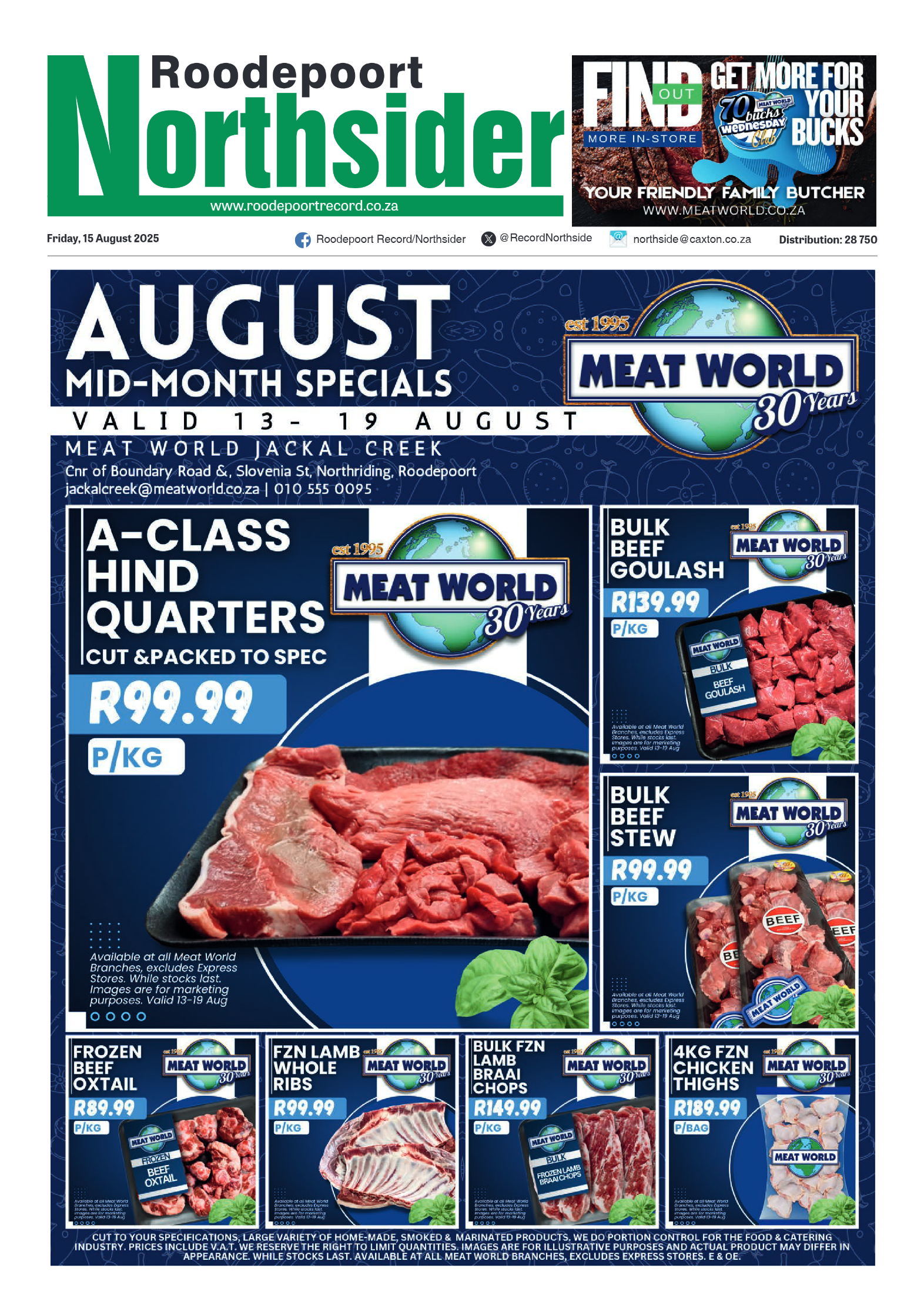 Roodepoort Northsider 15 August 2025 page 1