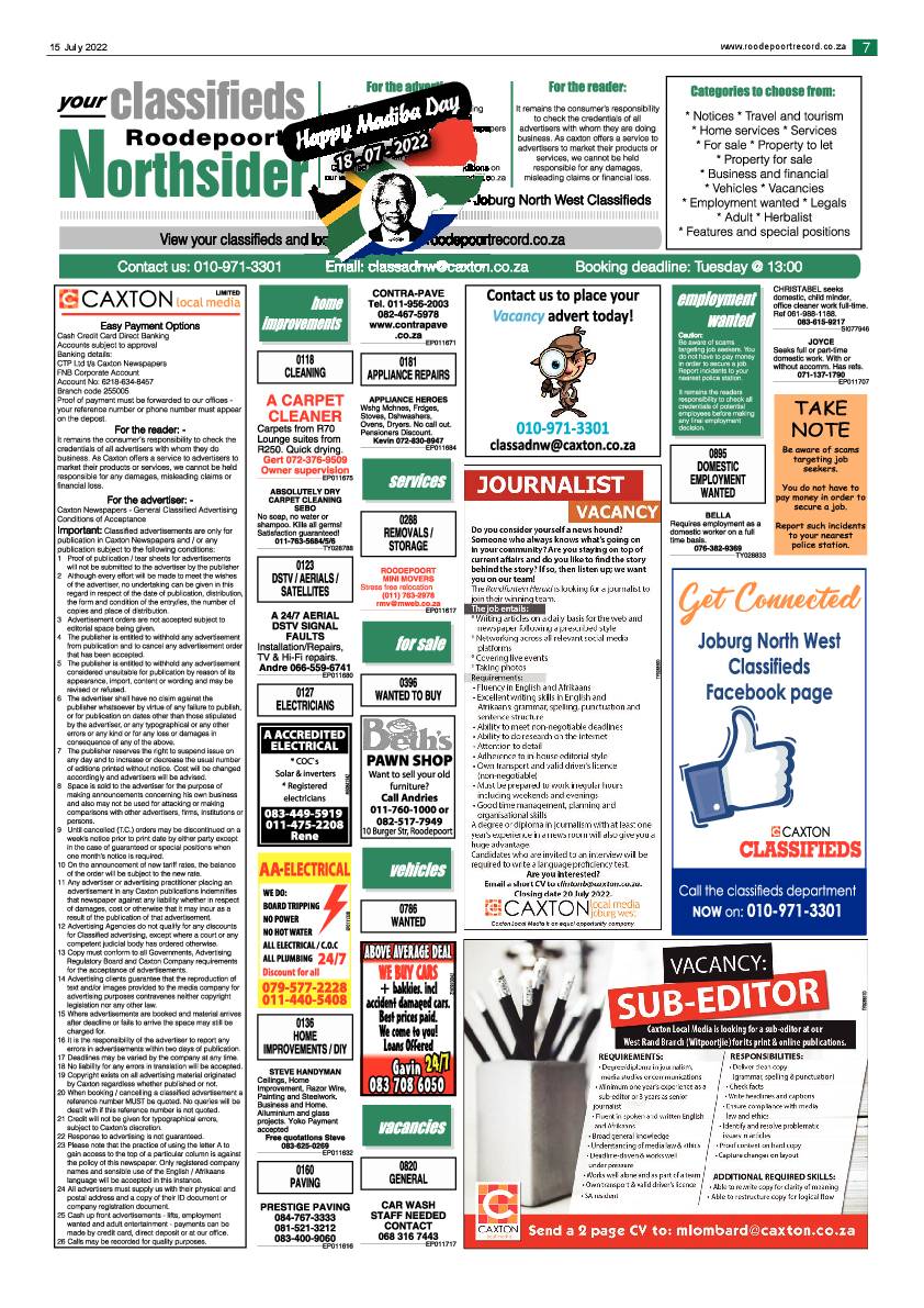 Roodepoort Northsider 15 July 2022 page 7