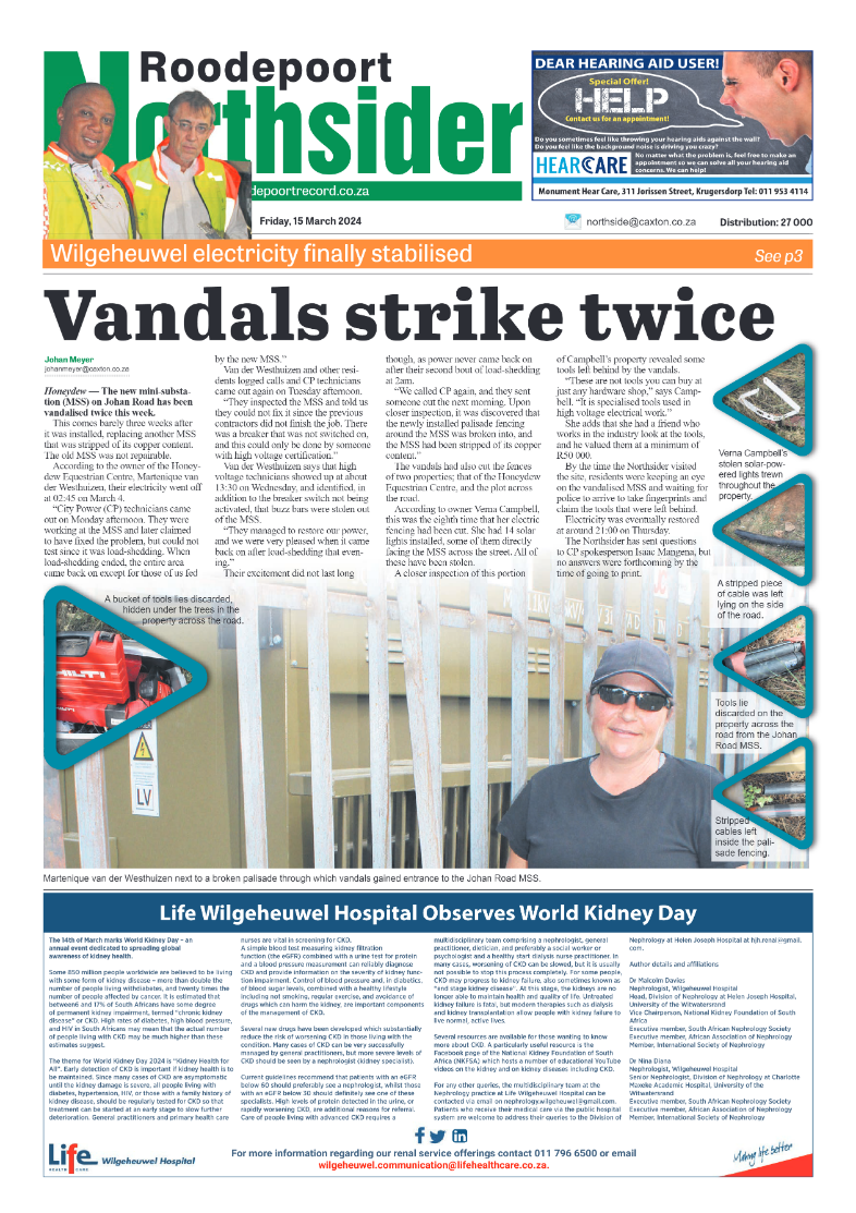 Roodepoort Northsider 15 March 2024 page 1