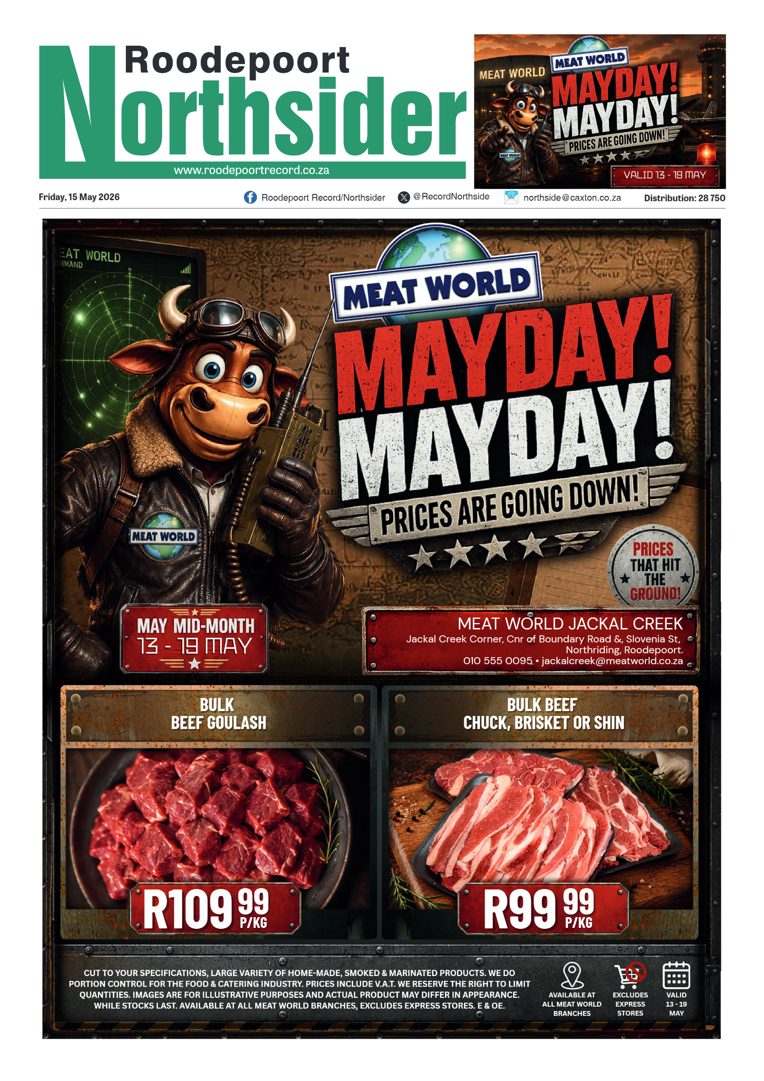 Roodepoort Northsider 15 May 2026 page 1