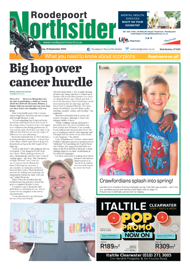 Roodepoort Northsider 15 September 2023 page 1