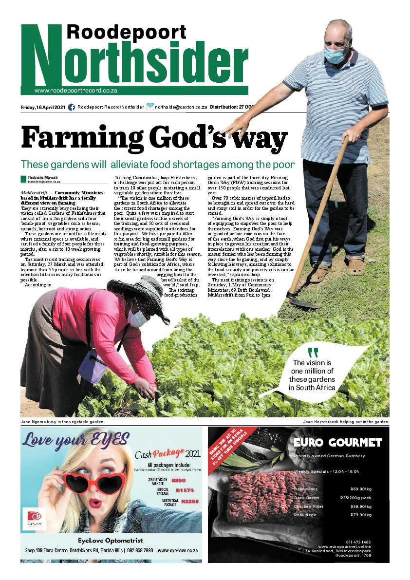 Roodepoort Northsider 16 April 2021 page 1