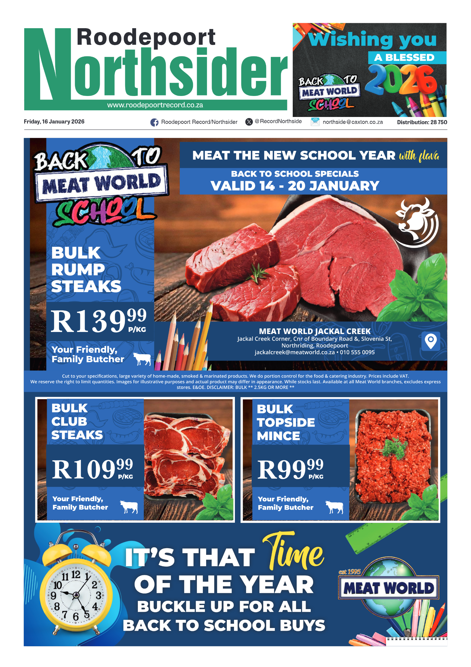 Roodepoort Northsider 16 January 2026 page 1