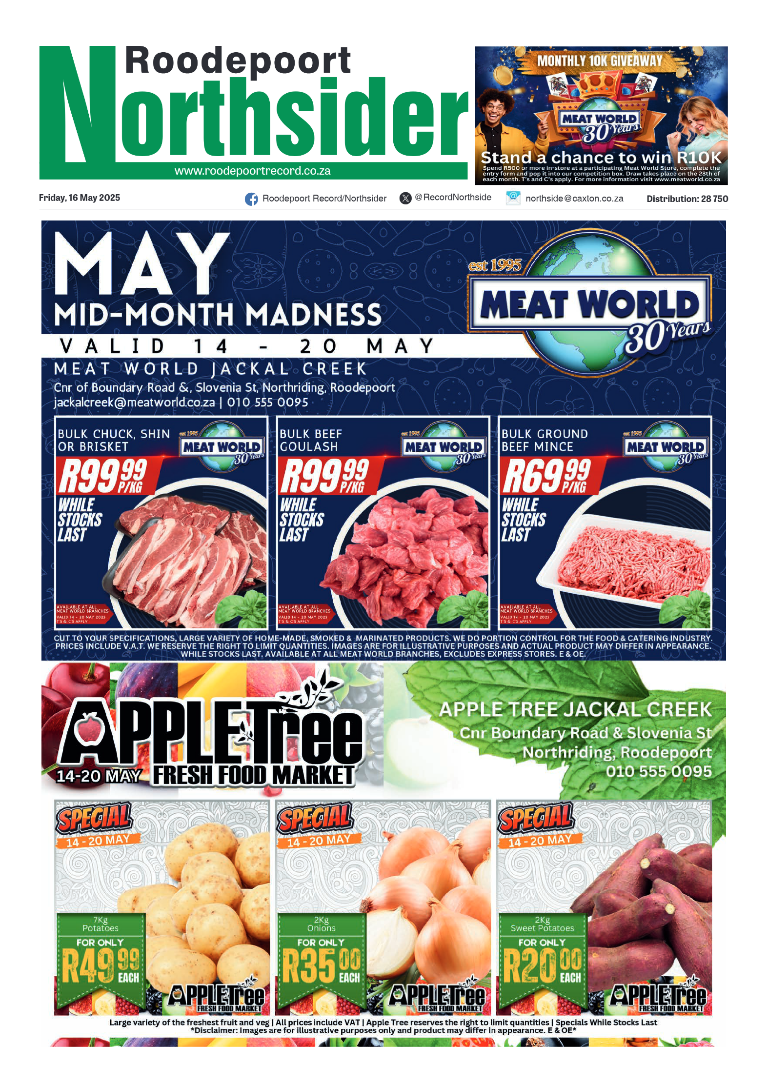 Roodepoort Northsider 16 May 2025 page 1