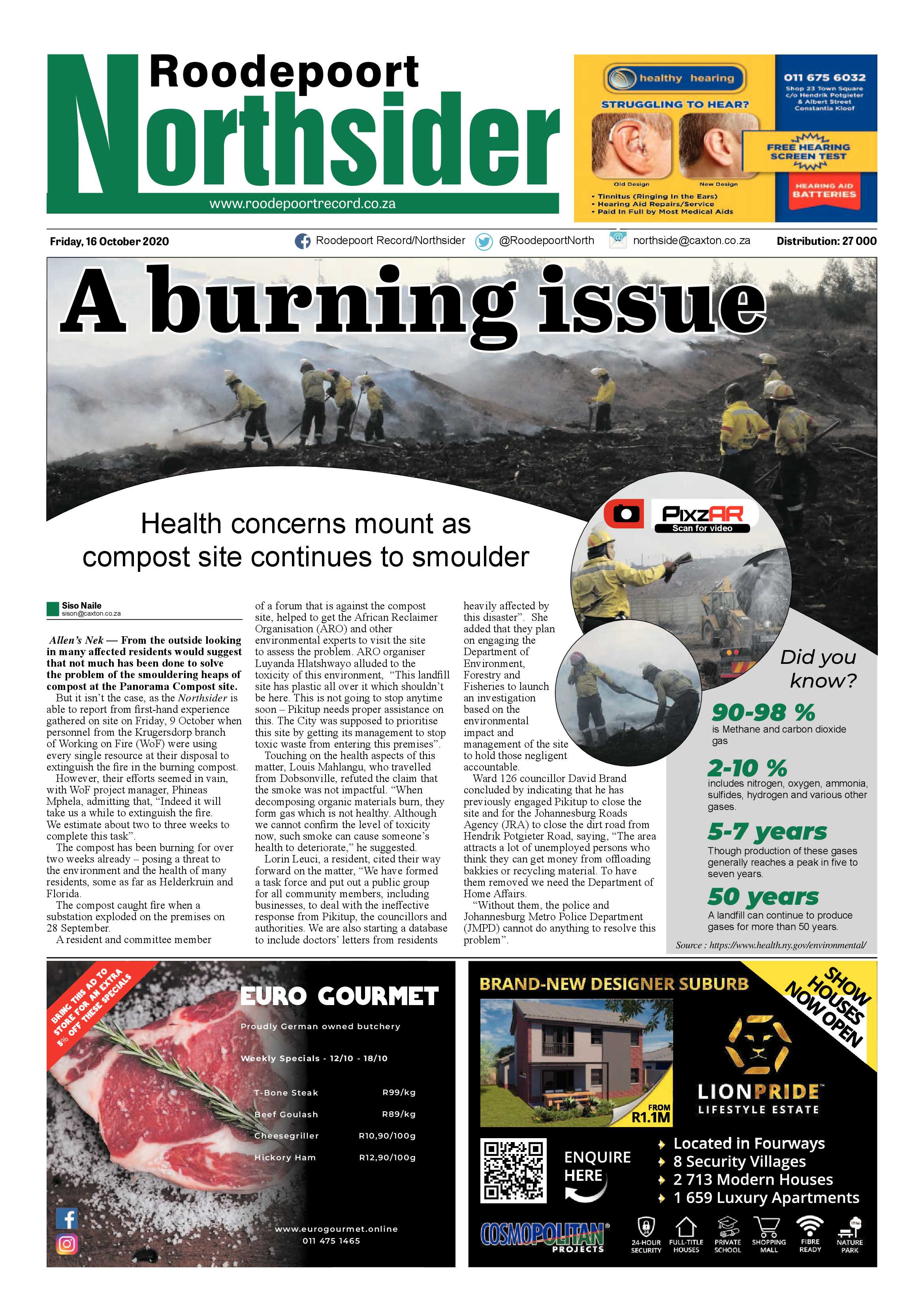 Roodepoort Northsider 16 October 2020 page 1