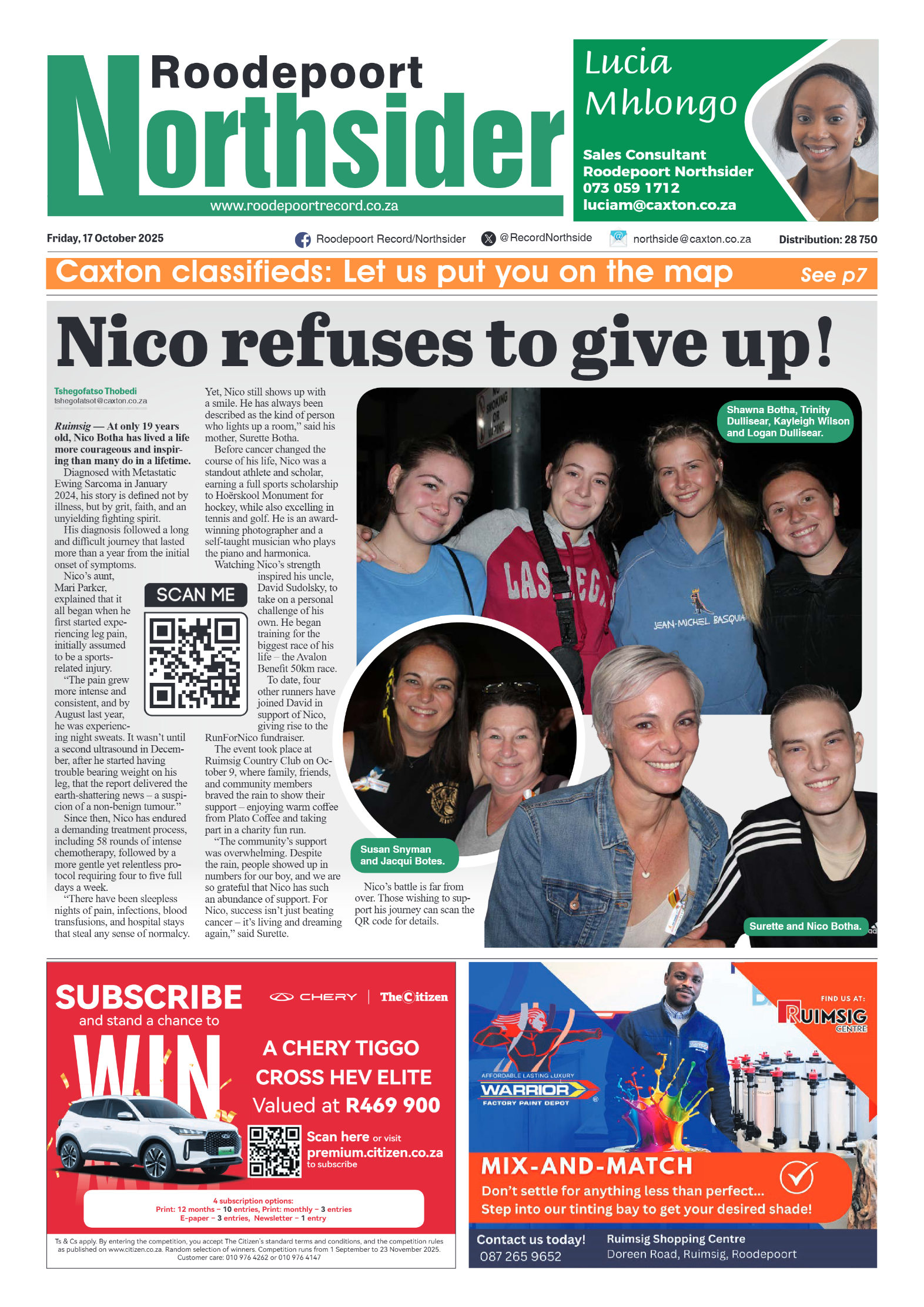 Roodepoort Northsider 17 October 2025 page 1