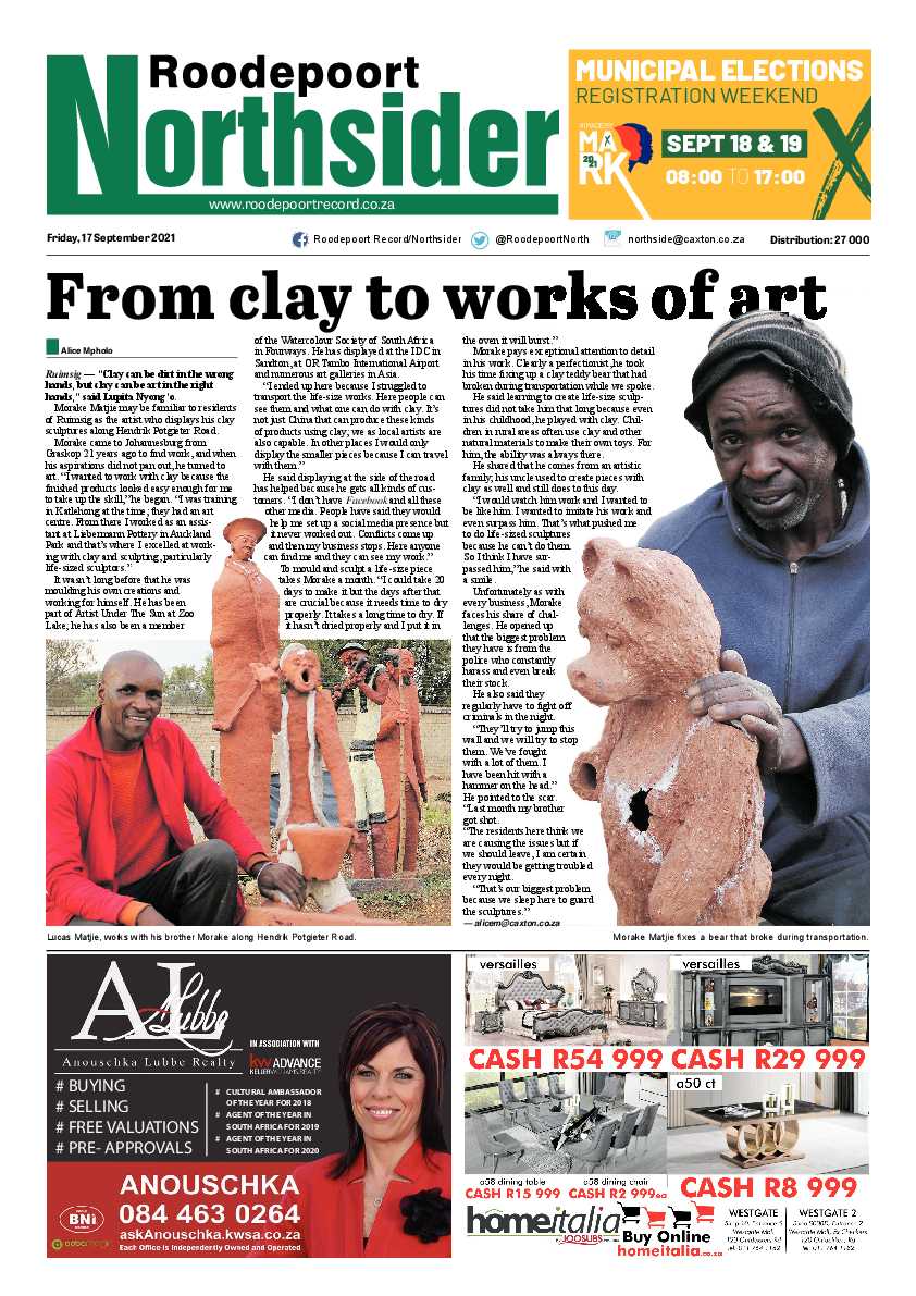 Roodepoort Northsider 17 September 2021 page 1