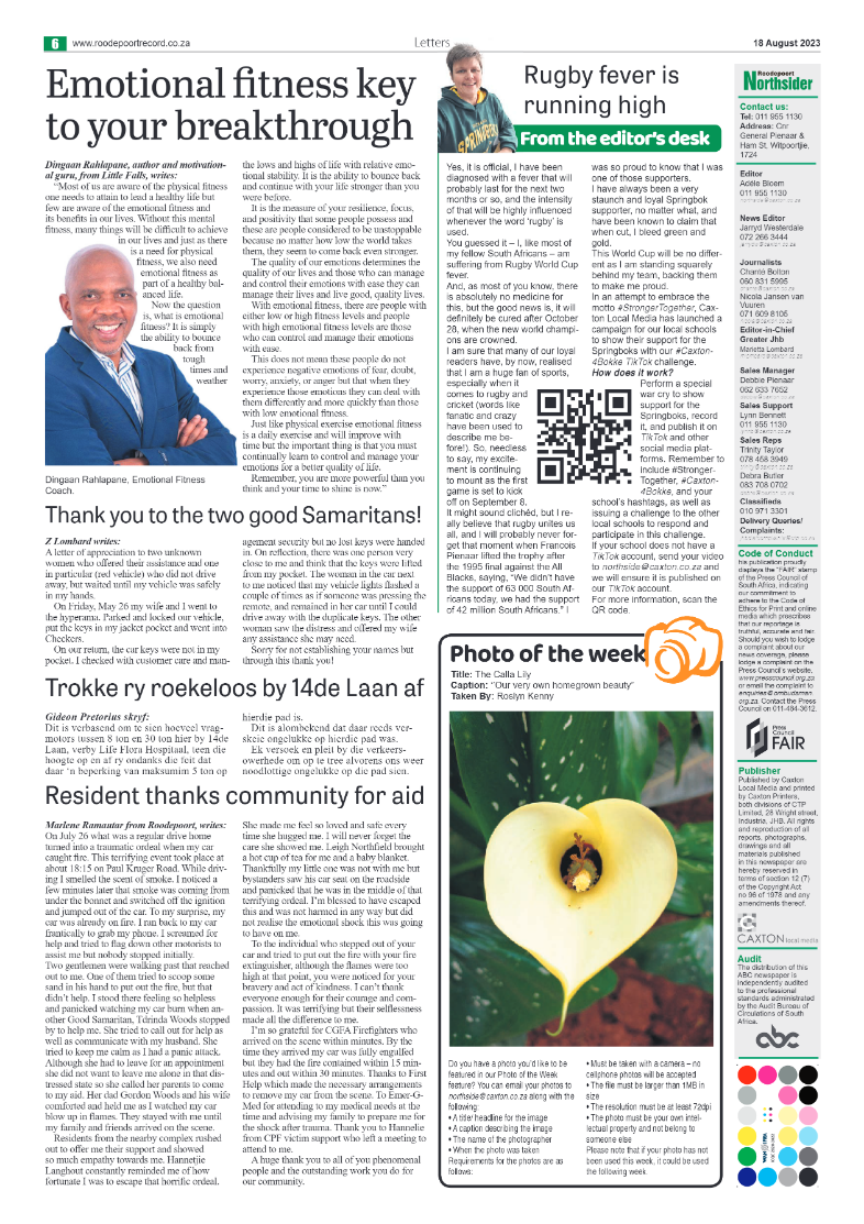Roodepoort Northsider 18 August 2023 page 6