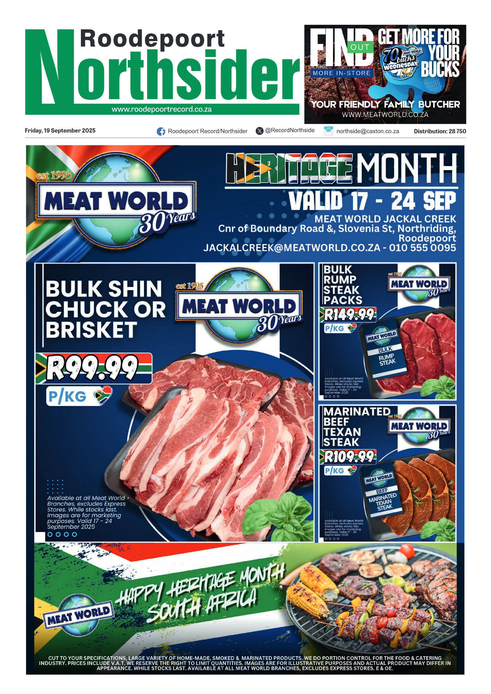 Roodepoort Northsider 19 September 2025 page 1