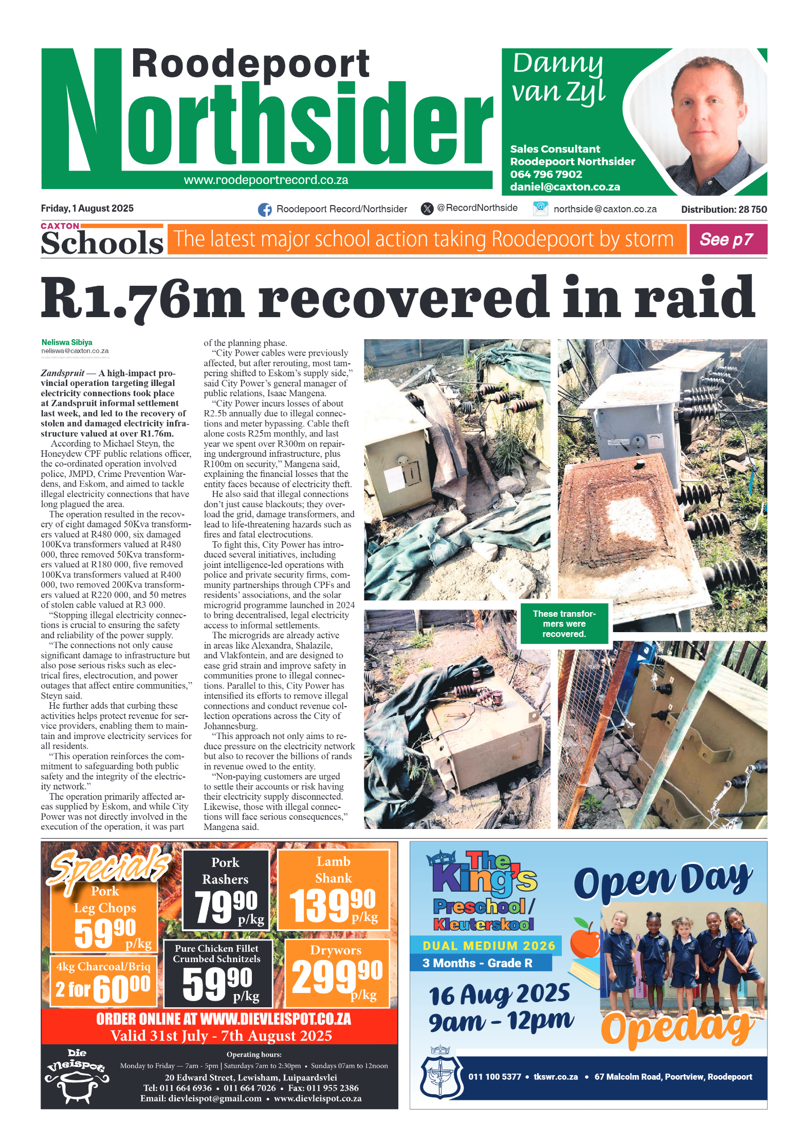 Roodepoort Northsider 1 August 2025 page 1