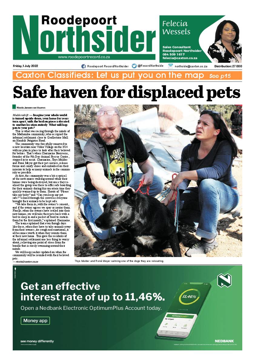 Roodepoort Northsider 1 July 2022 page 1