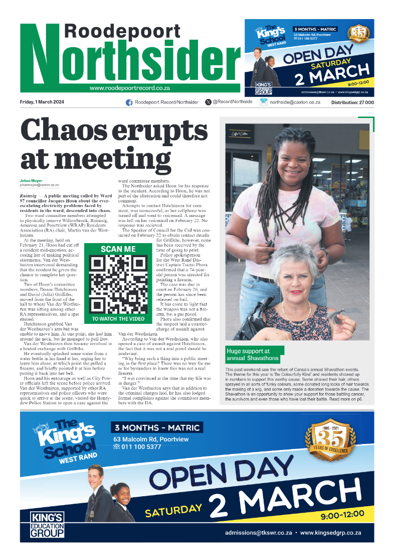 Roodepoort Northsider 1 March 2024 page 1