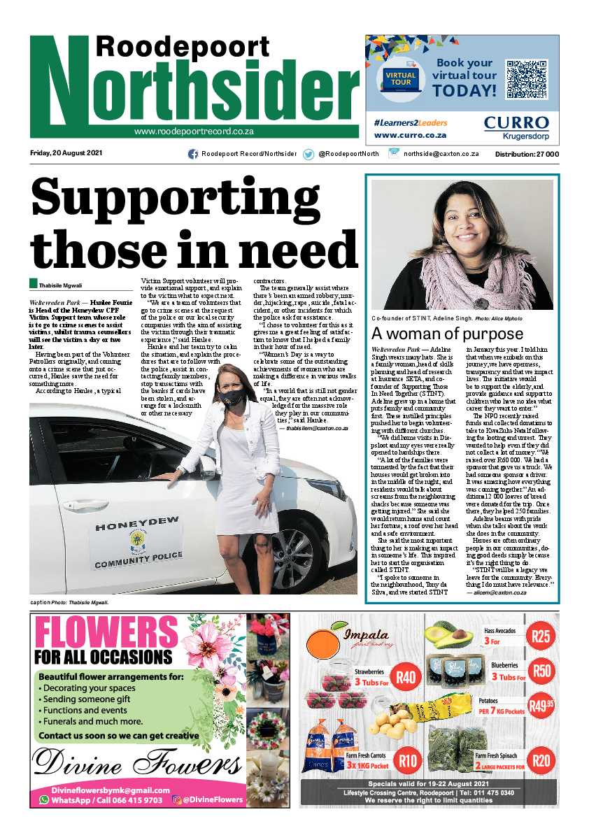 Roodepoort Northsider 20 August 2021 page 1