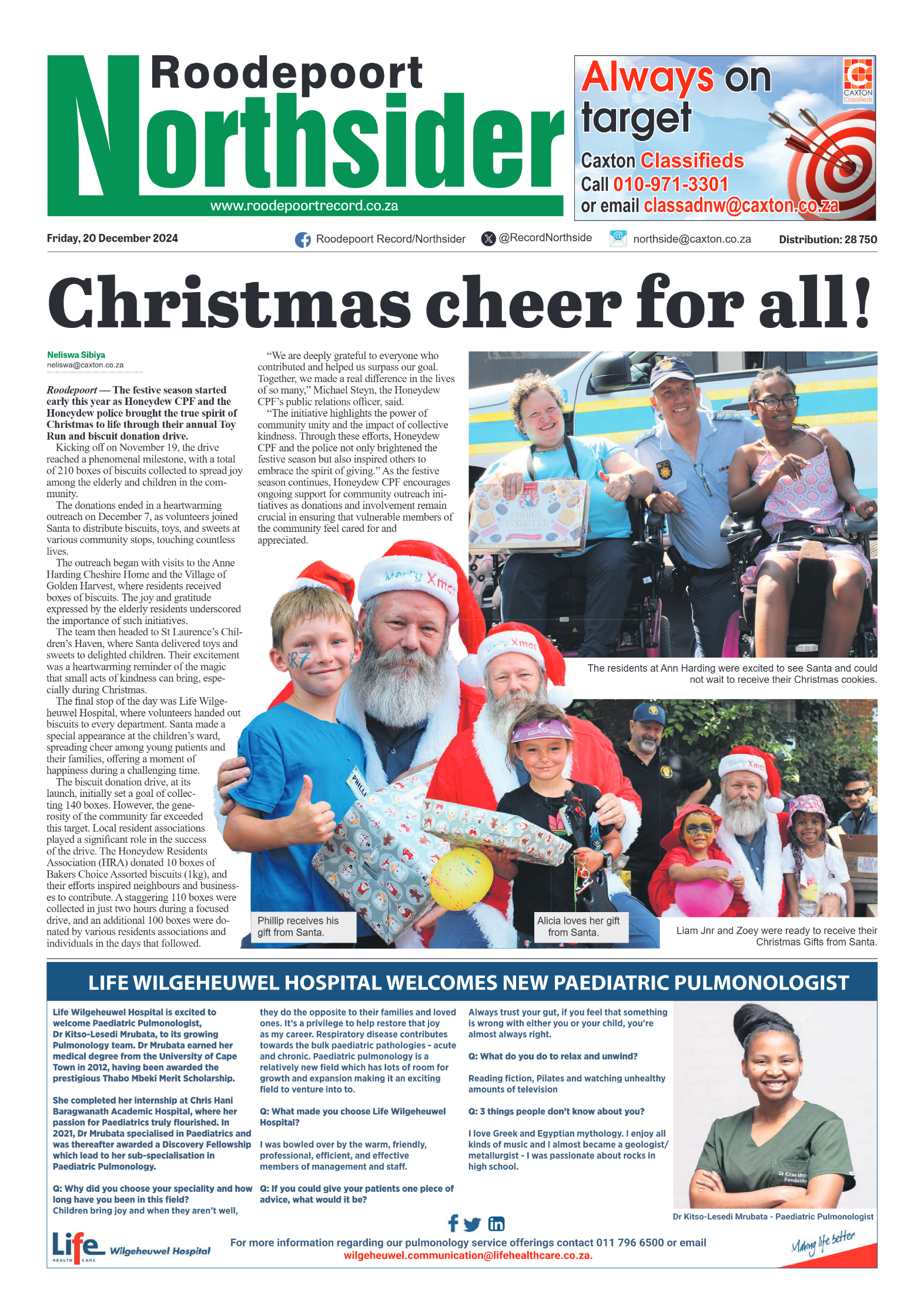 Roodepoort Northsider 20 December 2024 page 1
