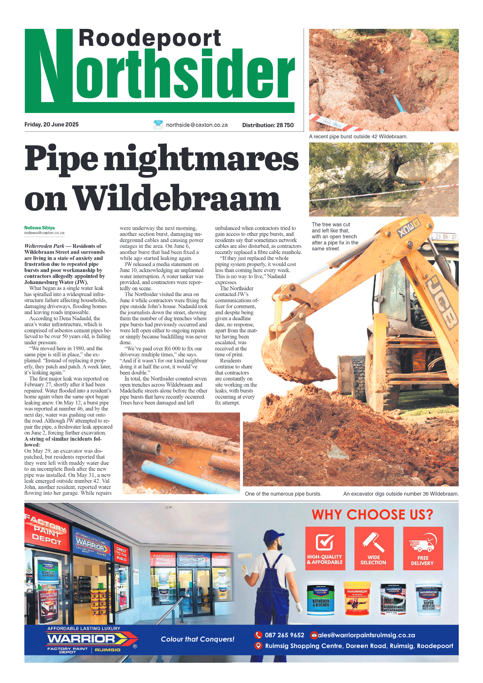 Roodepoort Northsider 20 June 2025 page 1