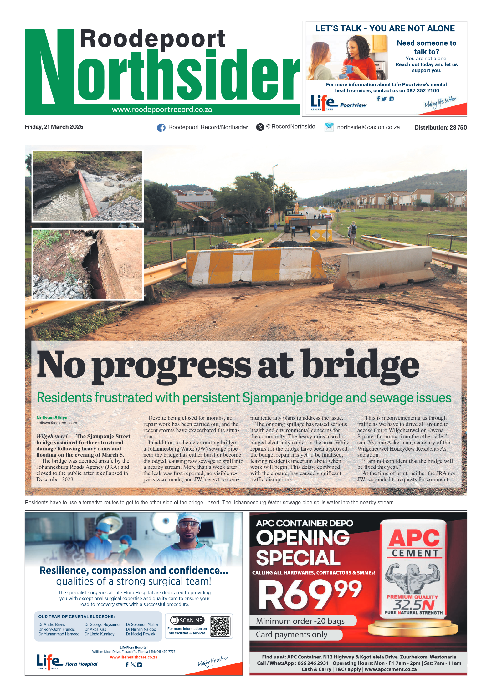 Roodepoort Northsider 21 March 2025 page 1
