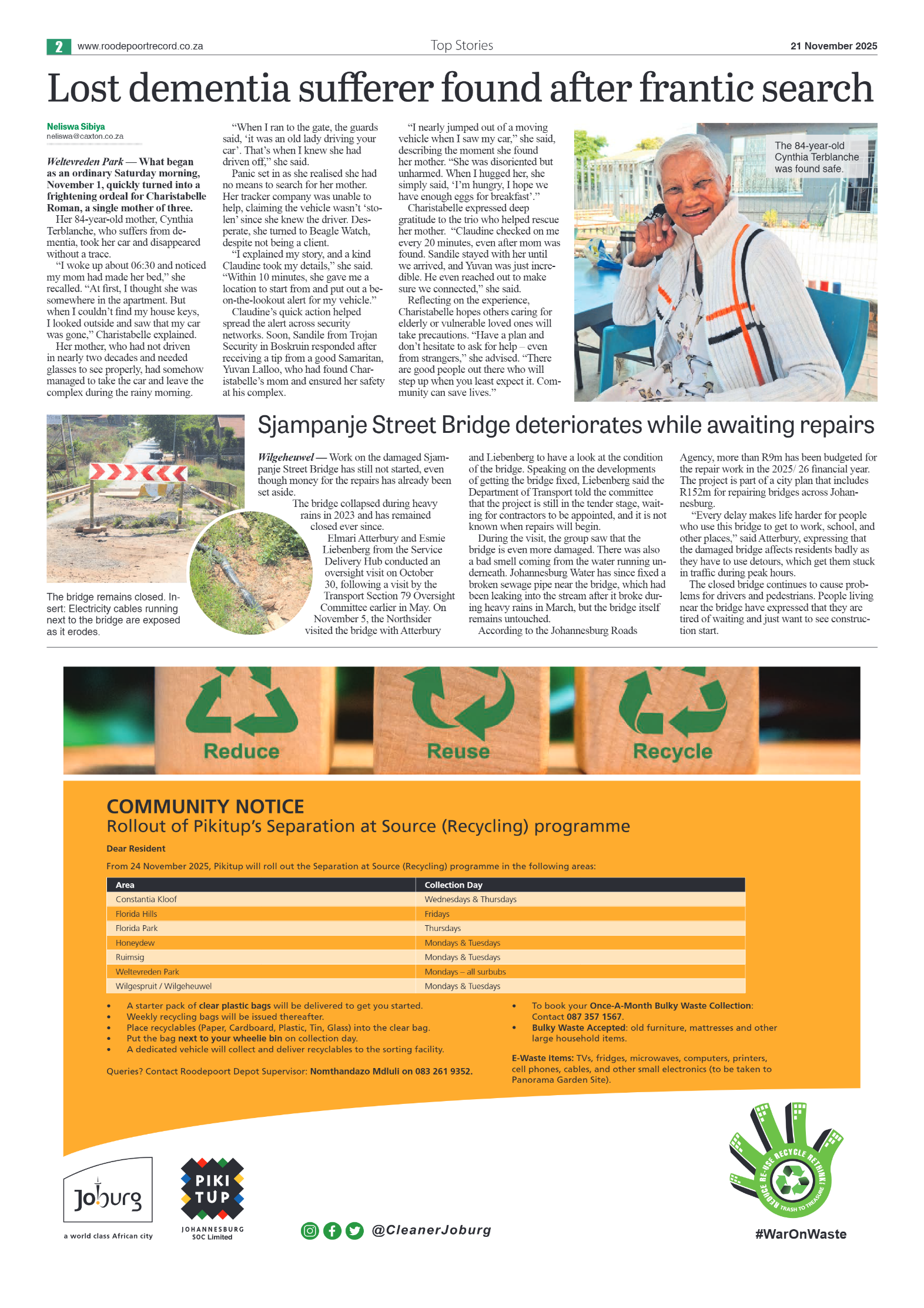 Roodepoort Northsider 21 November 2025 page 2