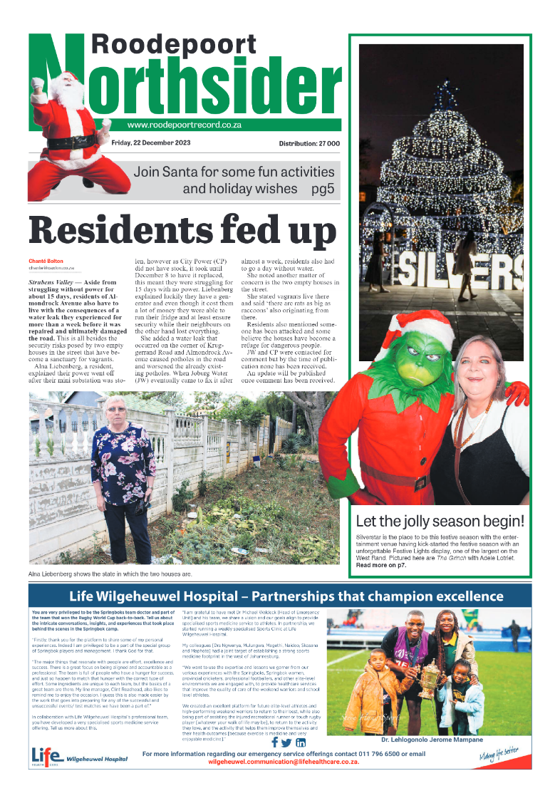 Roodepoort Northsider 22 December 2023 page 1