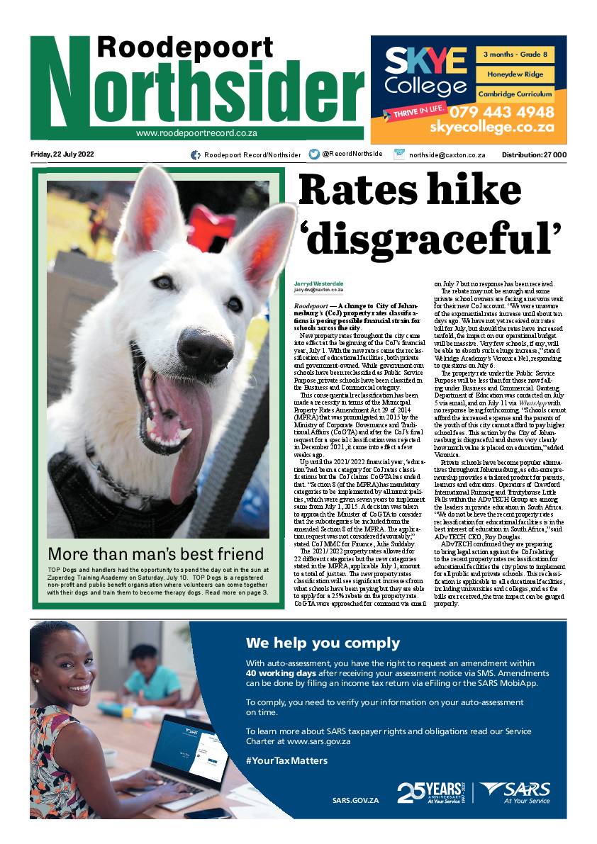 Roodepoort Northsider 22 July 2022 page 1